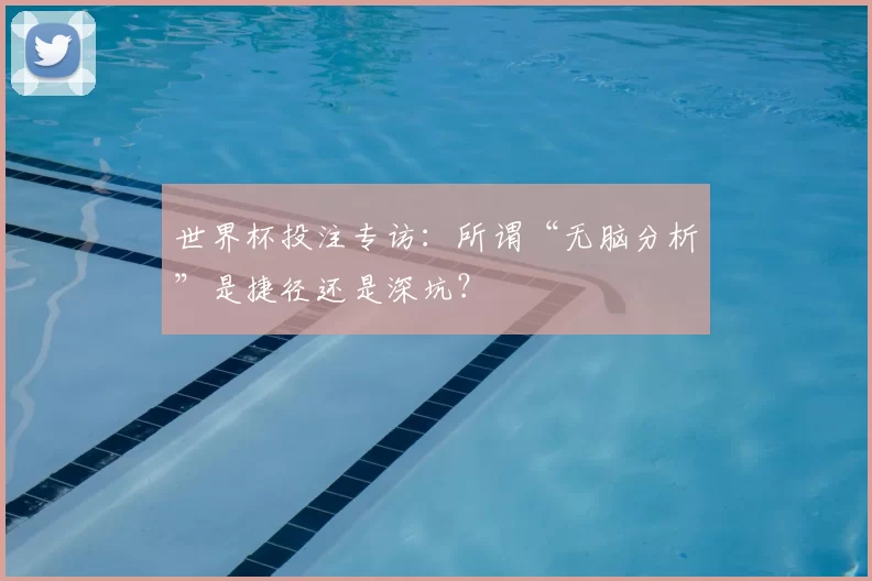 世界杯投注专访:所谓“无脑分析”是捷径还是深坑?